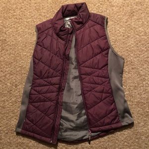 Purple and grey puffer vest